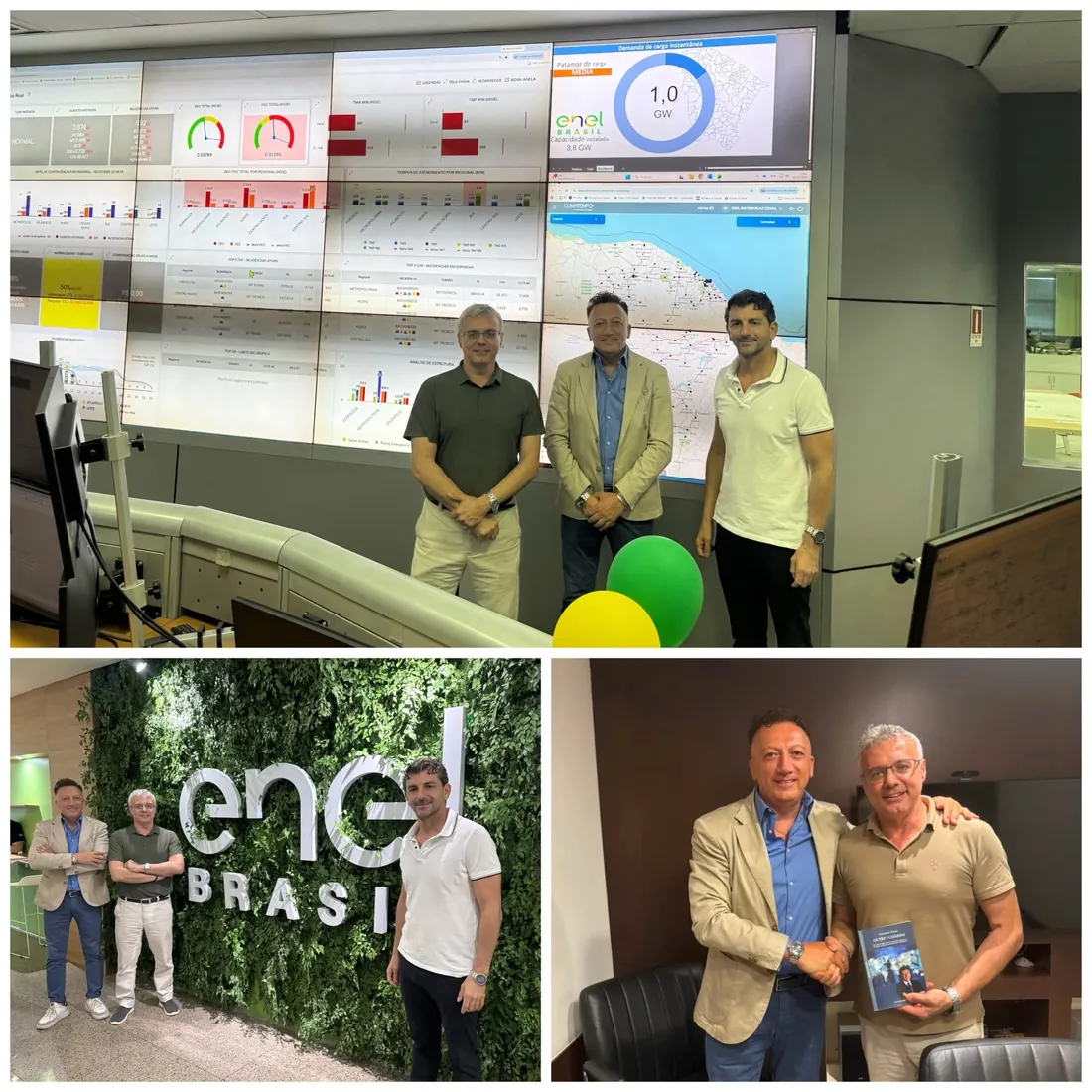 Enel Brasil control room and moments from the meeting with the delegation